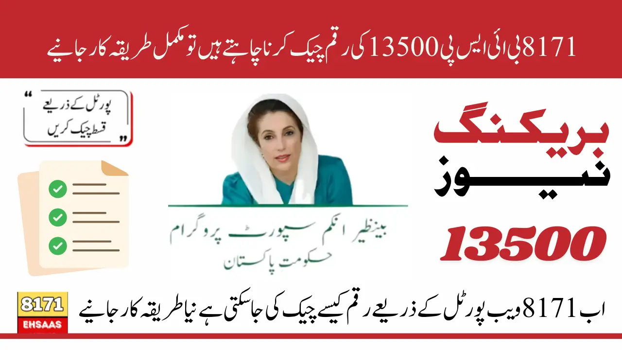 8171 Web Portal 13500 Payment Check Using CNIC For April 2025